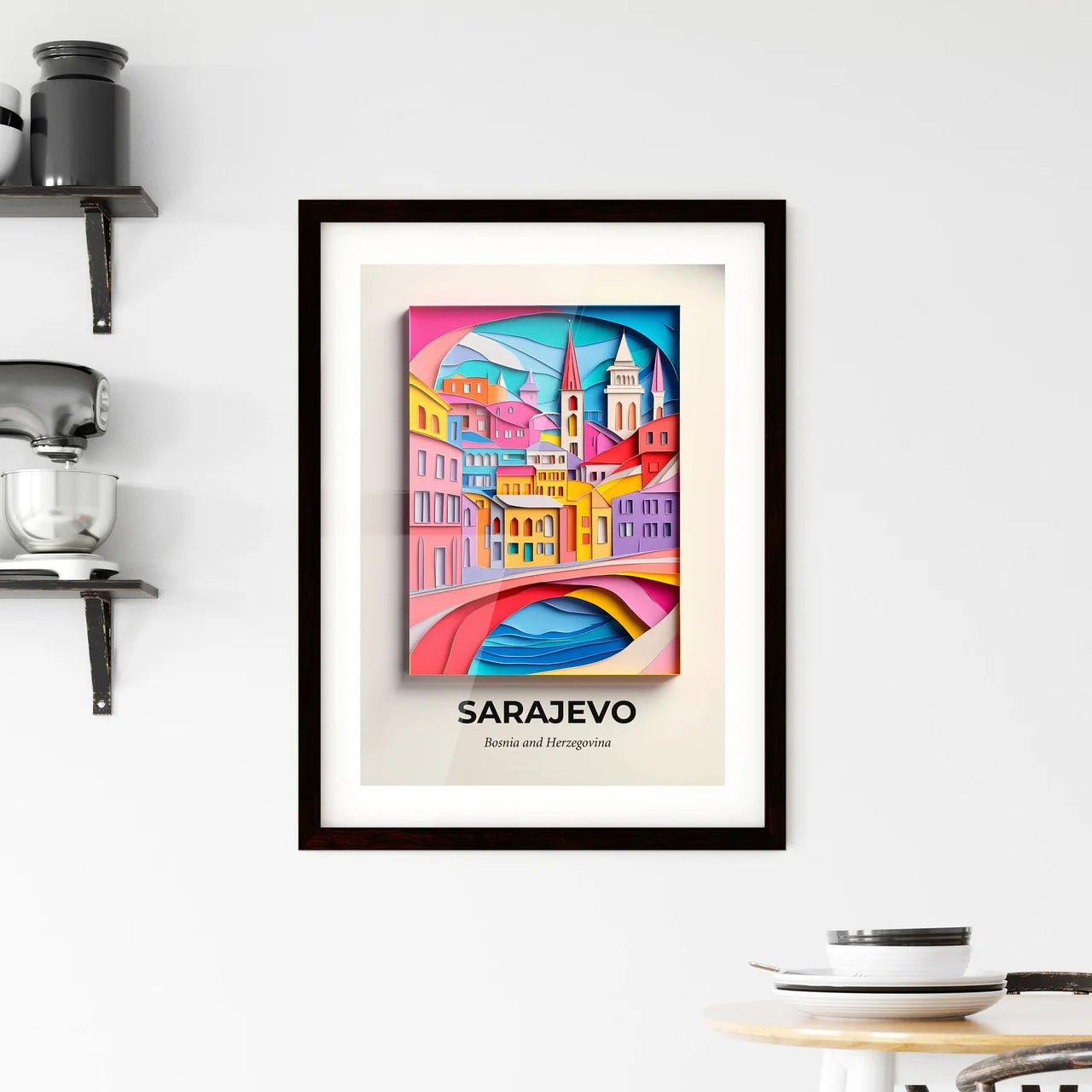 Vivid Sarajevo, Bosnia and Herzegovina, Framed Wall Art