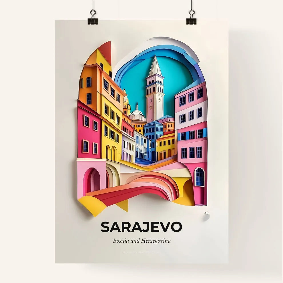 Vivid Sarajevo, Bosnia and Herzegovina, Colorful Poster