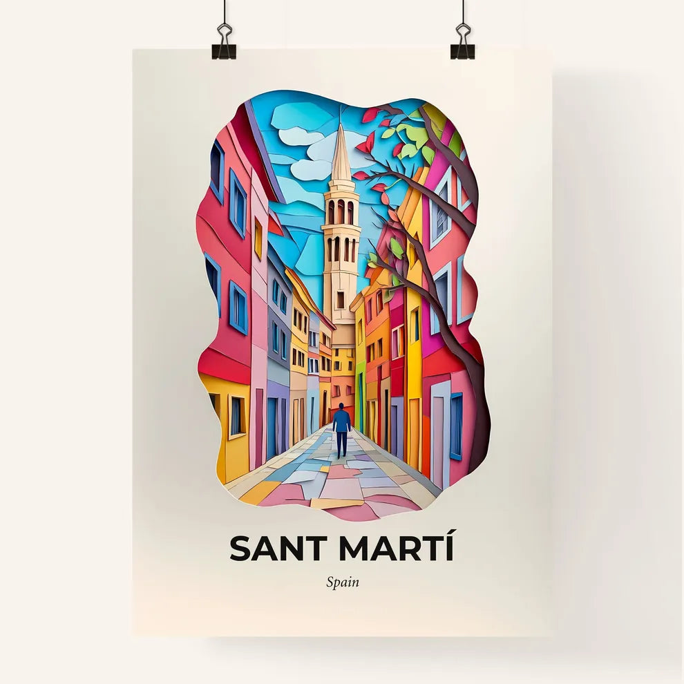 Vivid Sant Martí, Spain, Colorful Poster