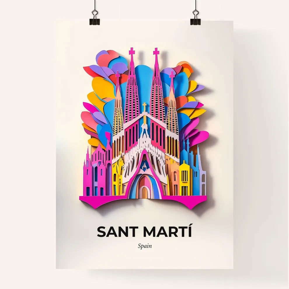 Vivid Sant Martí, Spain, Colorful Poster