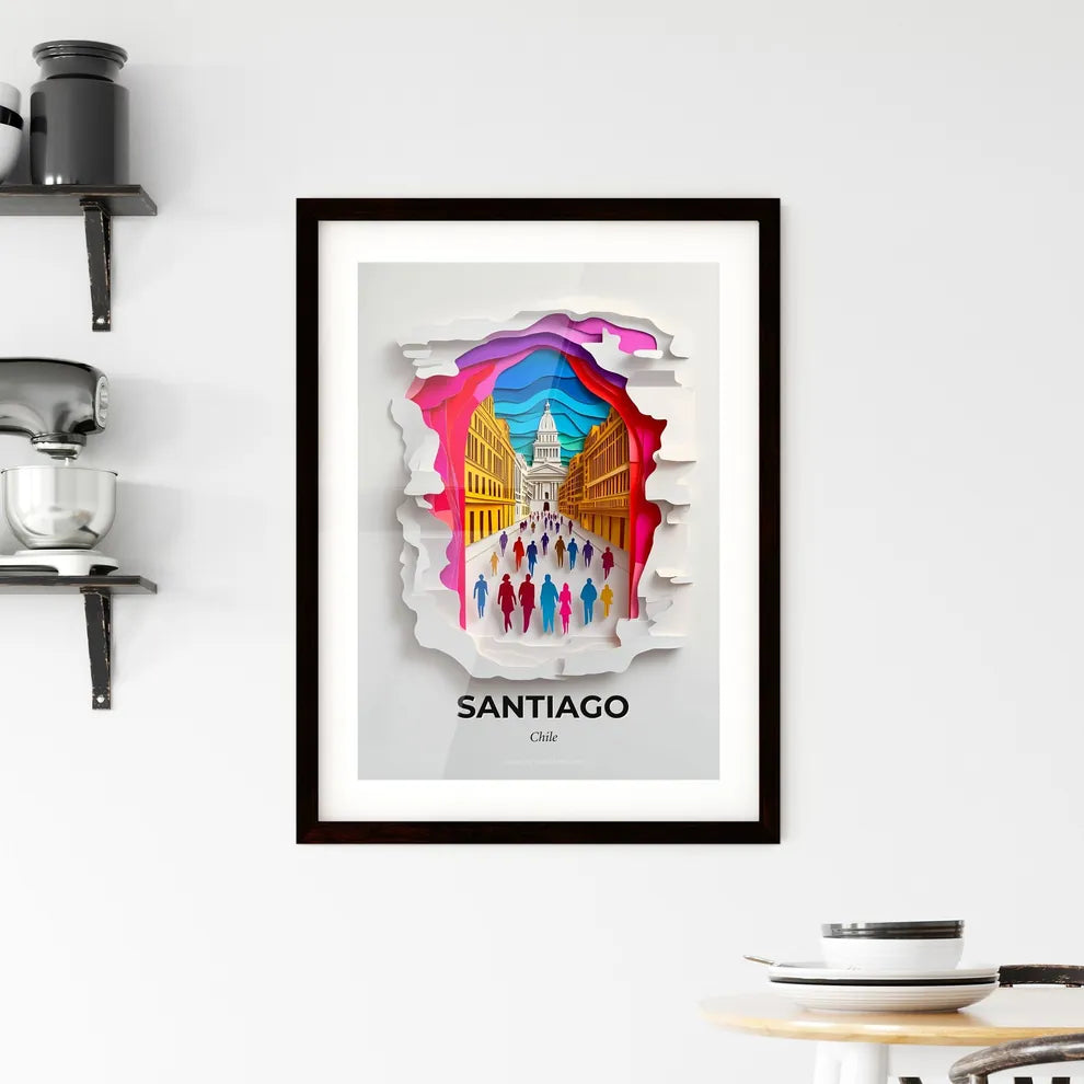 Vivid Santiago, Chile, Framed Wall Art
