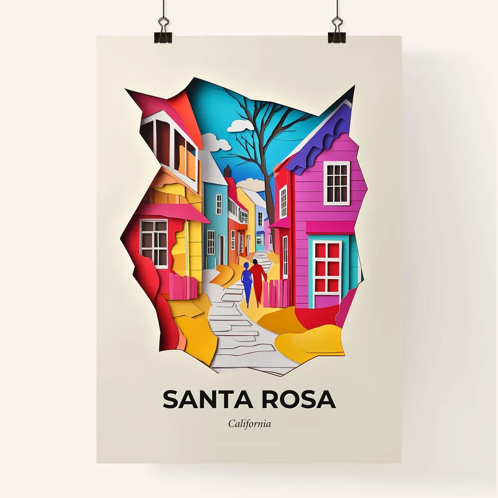 Vivid Santa Rosa, California, Colorful Poster
