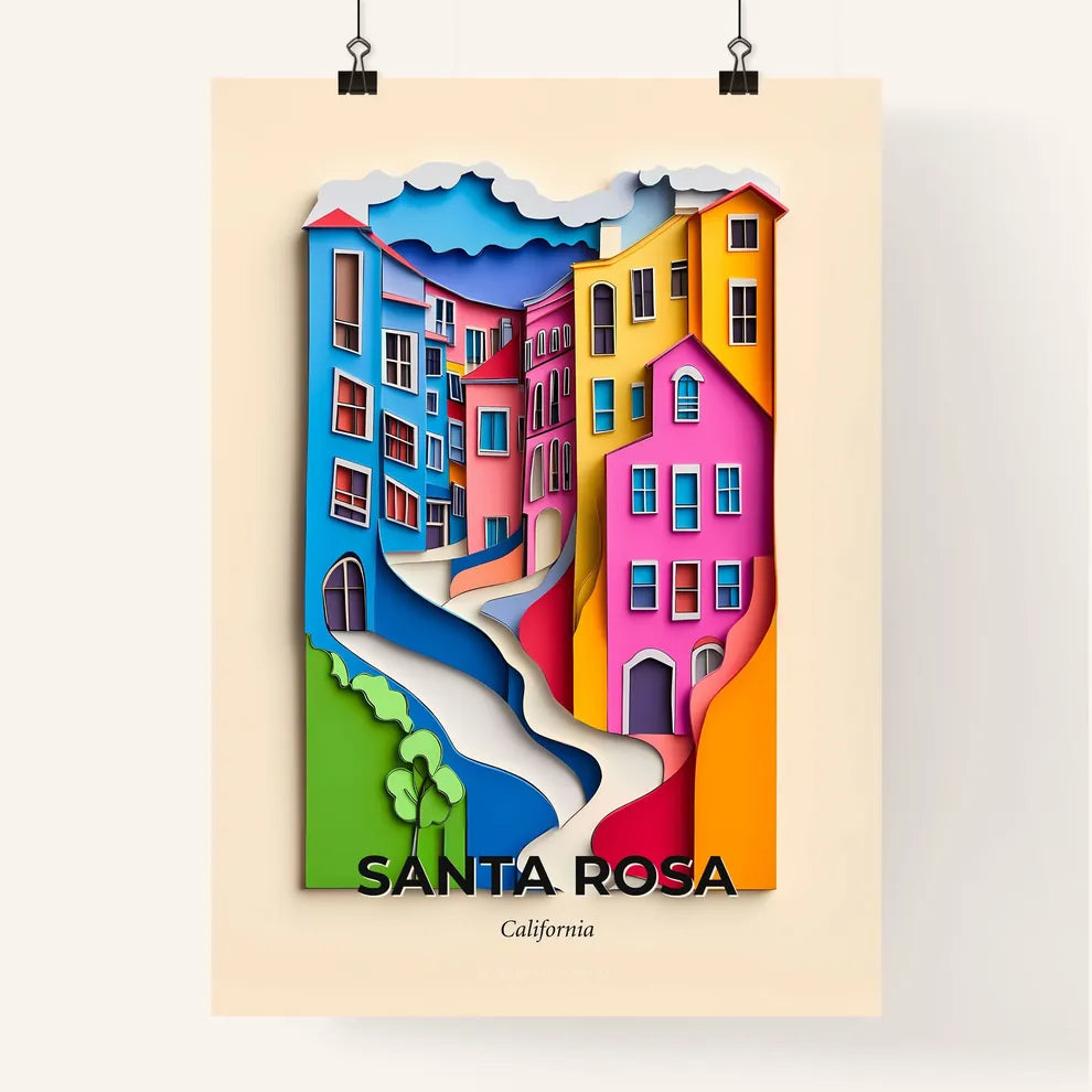 Vivid Santa Rosa, California, Colorful Poster