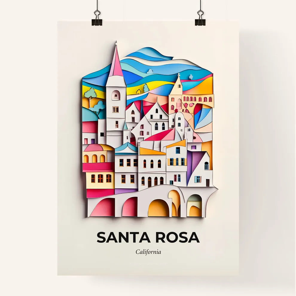 Vivid Santa Rosa, California, Colorful Poster