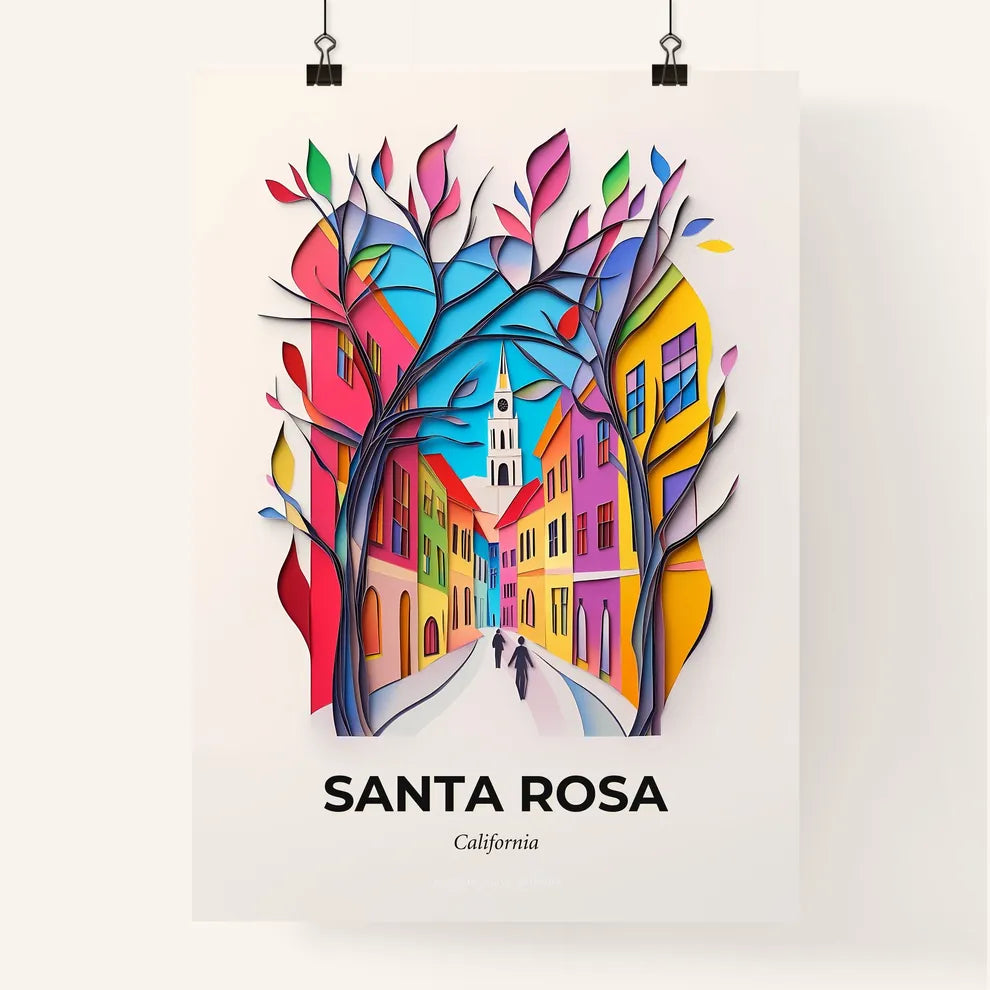 Vivid Santa Rosa, California, Colorful Poster