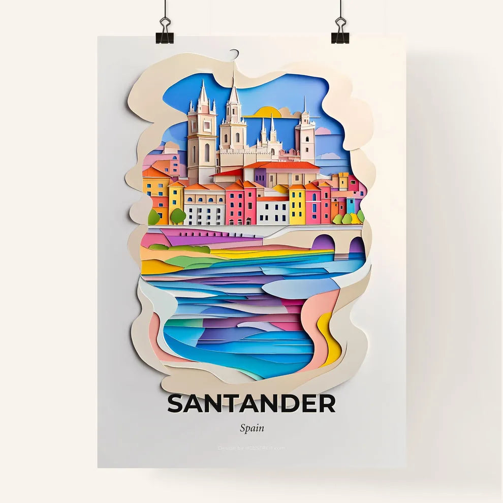 Vivid Santander, Spain, Colorful Poster