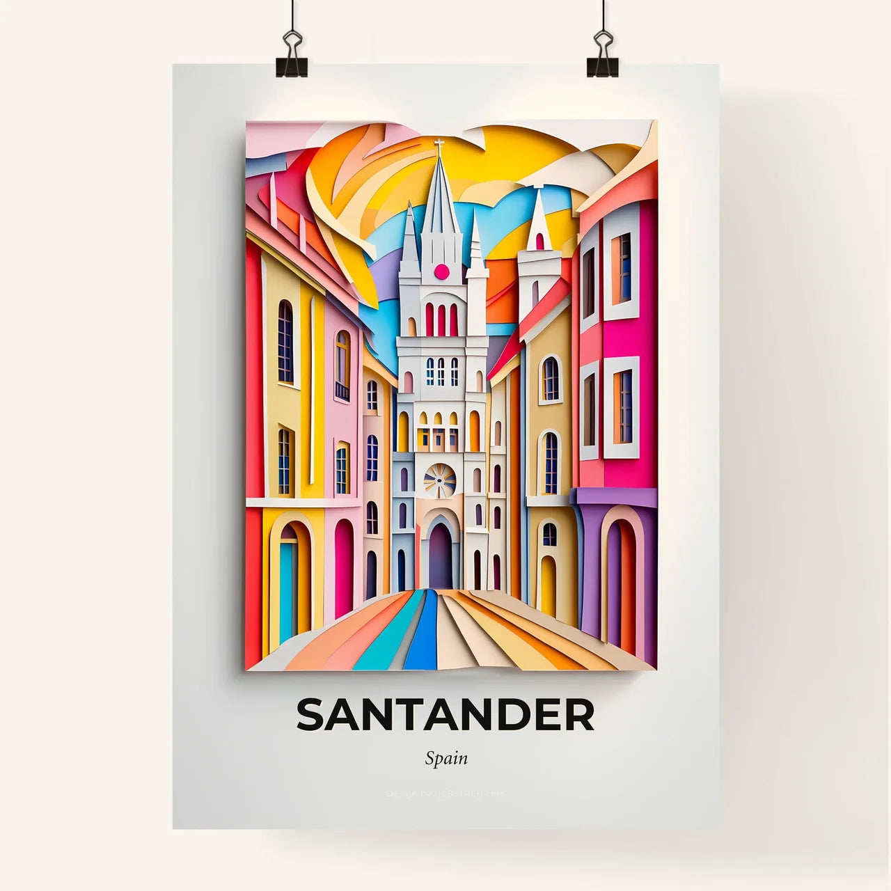 Vivid Santander, Spain, Colorful Poster