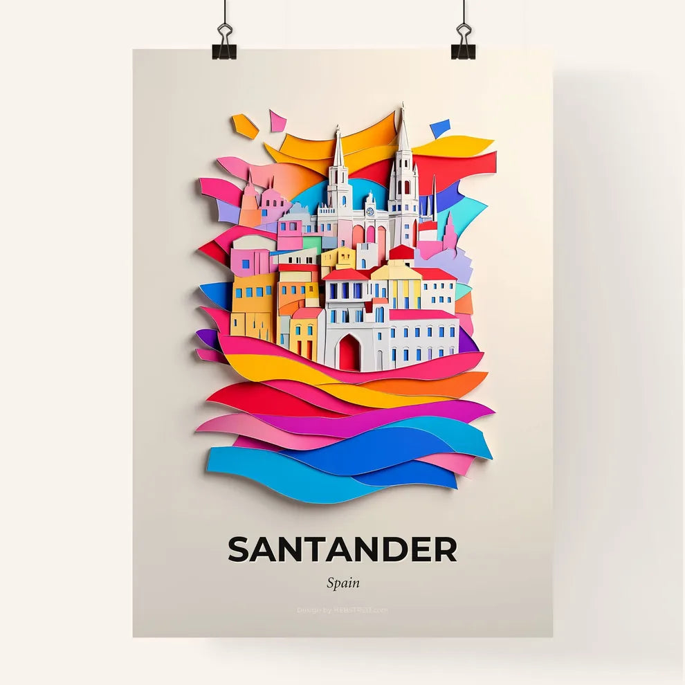 Vivid Santander, Spain, Colorful Poster