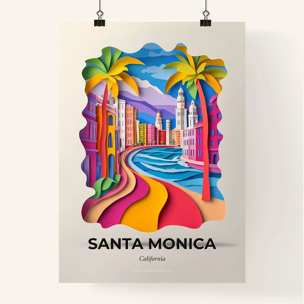 Vivid Santa Monica, California, Colorful Poster