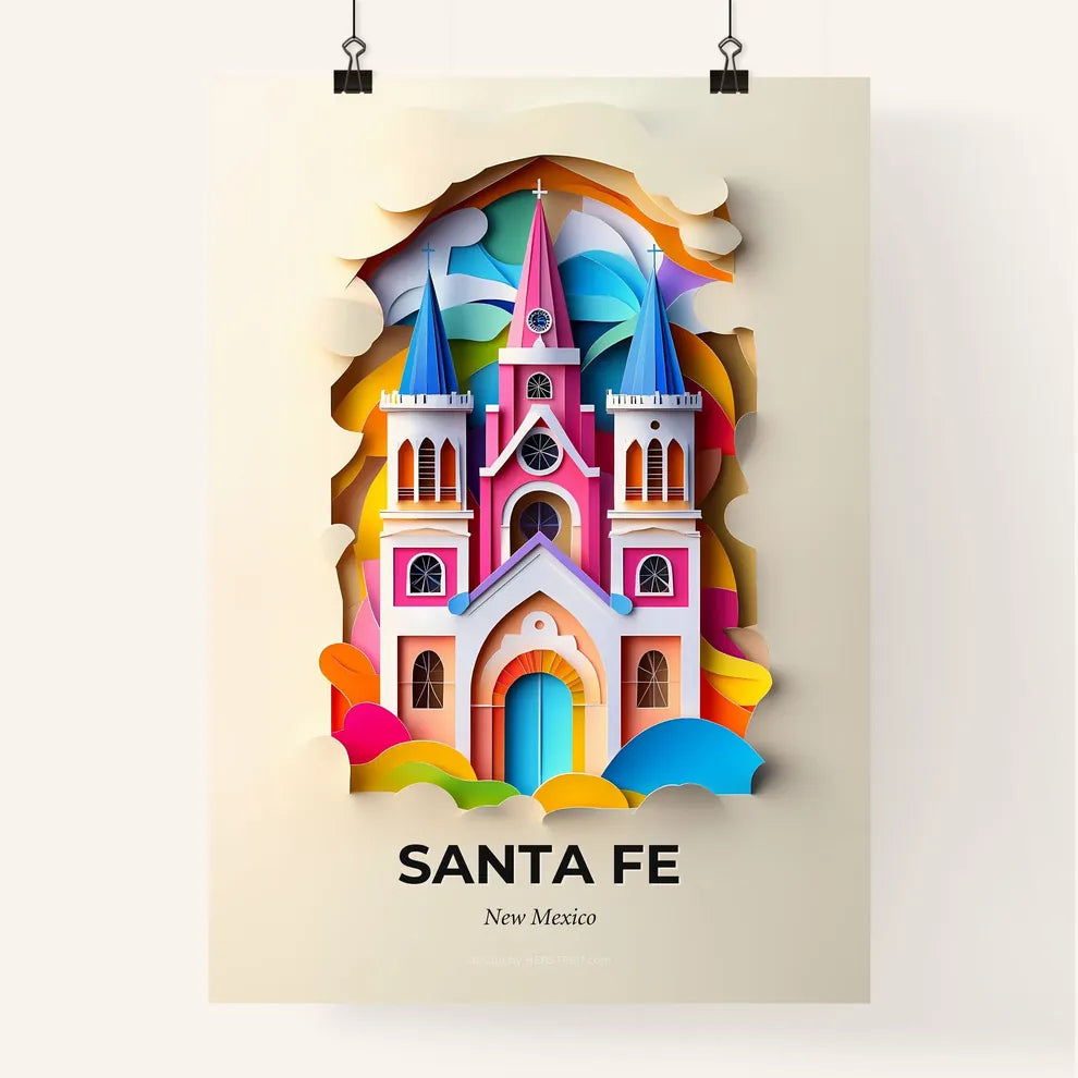 Vivid Santa Fe, New Mexico, Colorful Poster