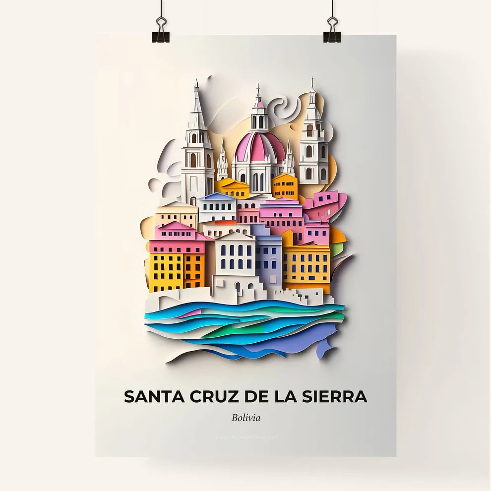 Vivid Santa Cruz de la Sierra, Bolivia, Colorful Poster