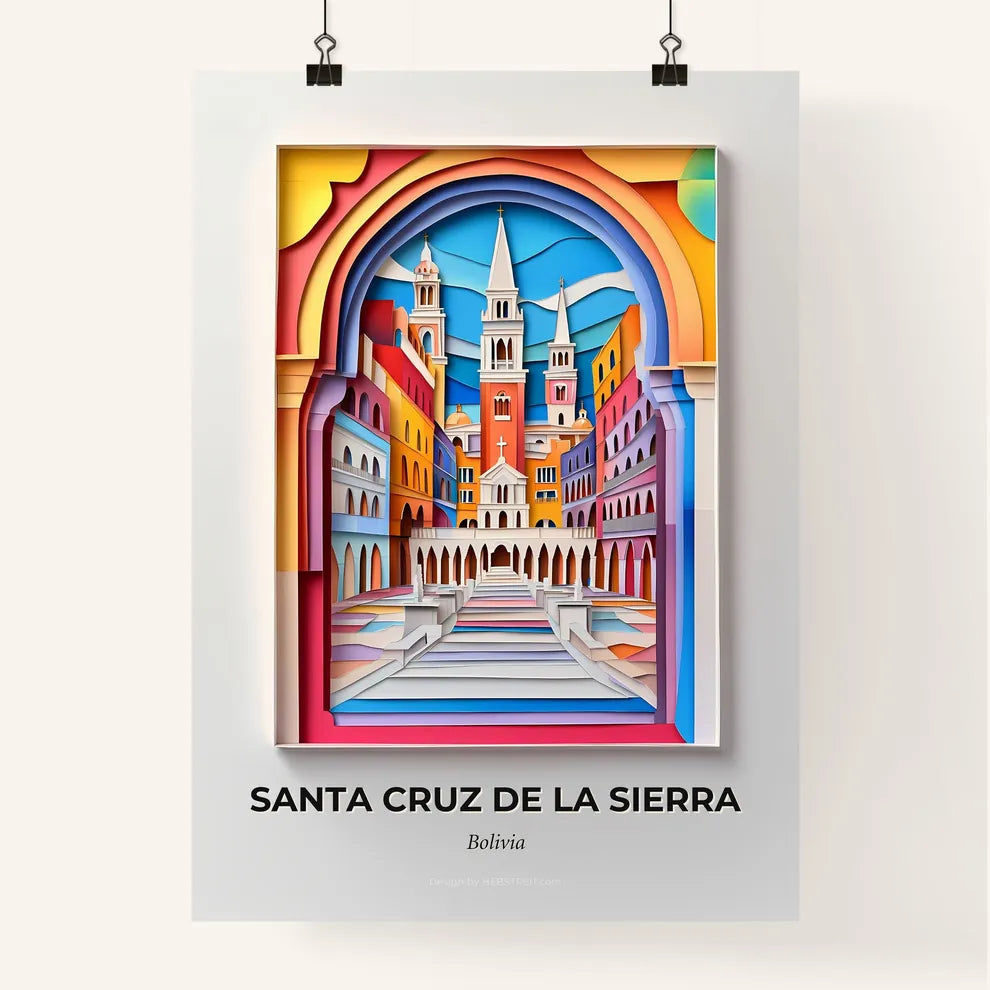 Vivid Santa Cruz de la Sierra, Bolivia, Colorful Poster