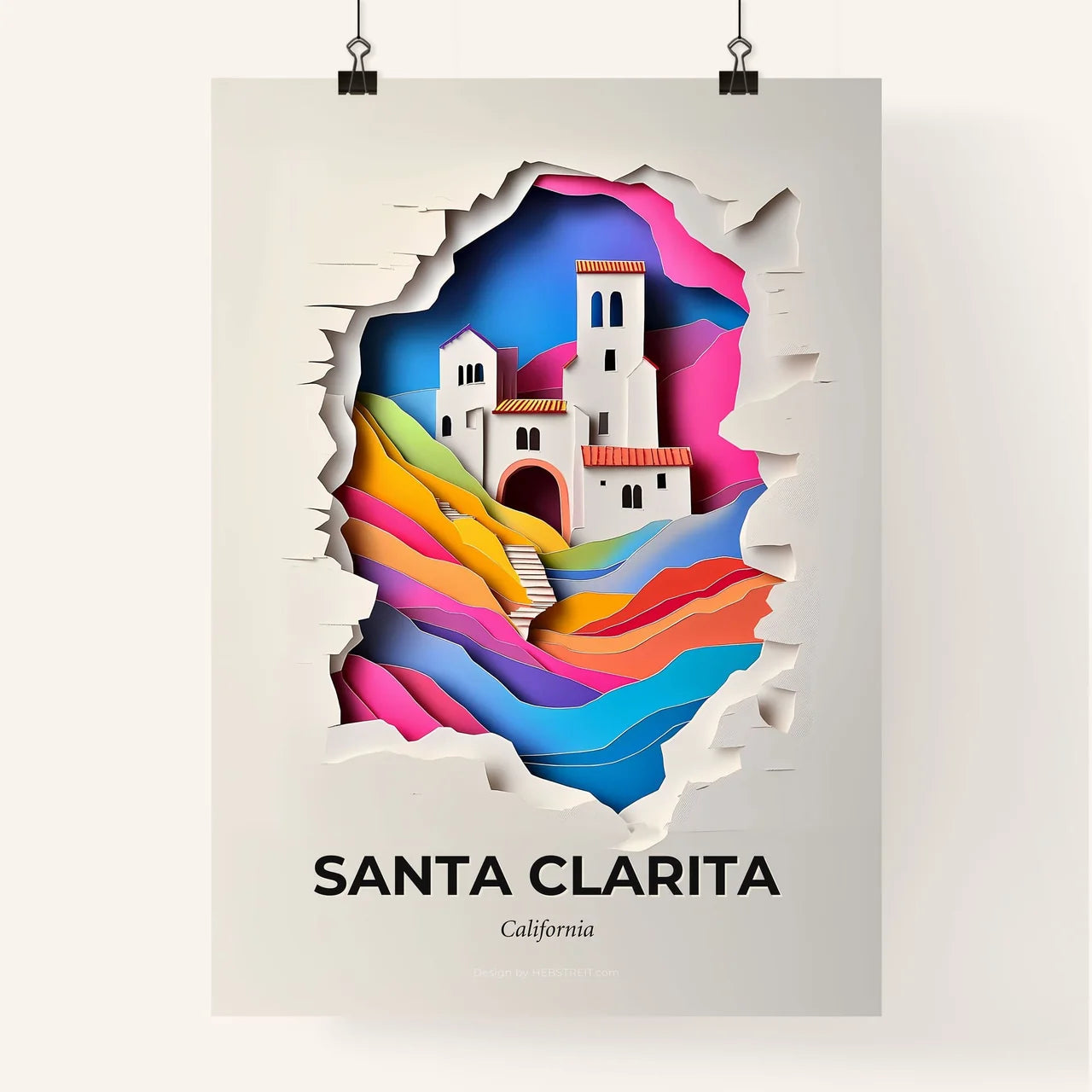 Vivid Santa Clarita, California, Colorful Poster