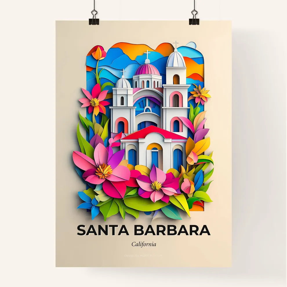 Vivid Santa Barbara, California, Colorful Poster