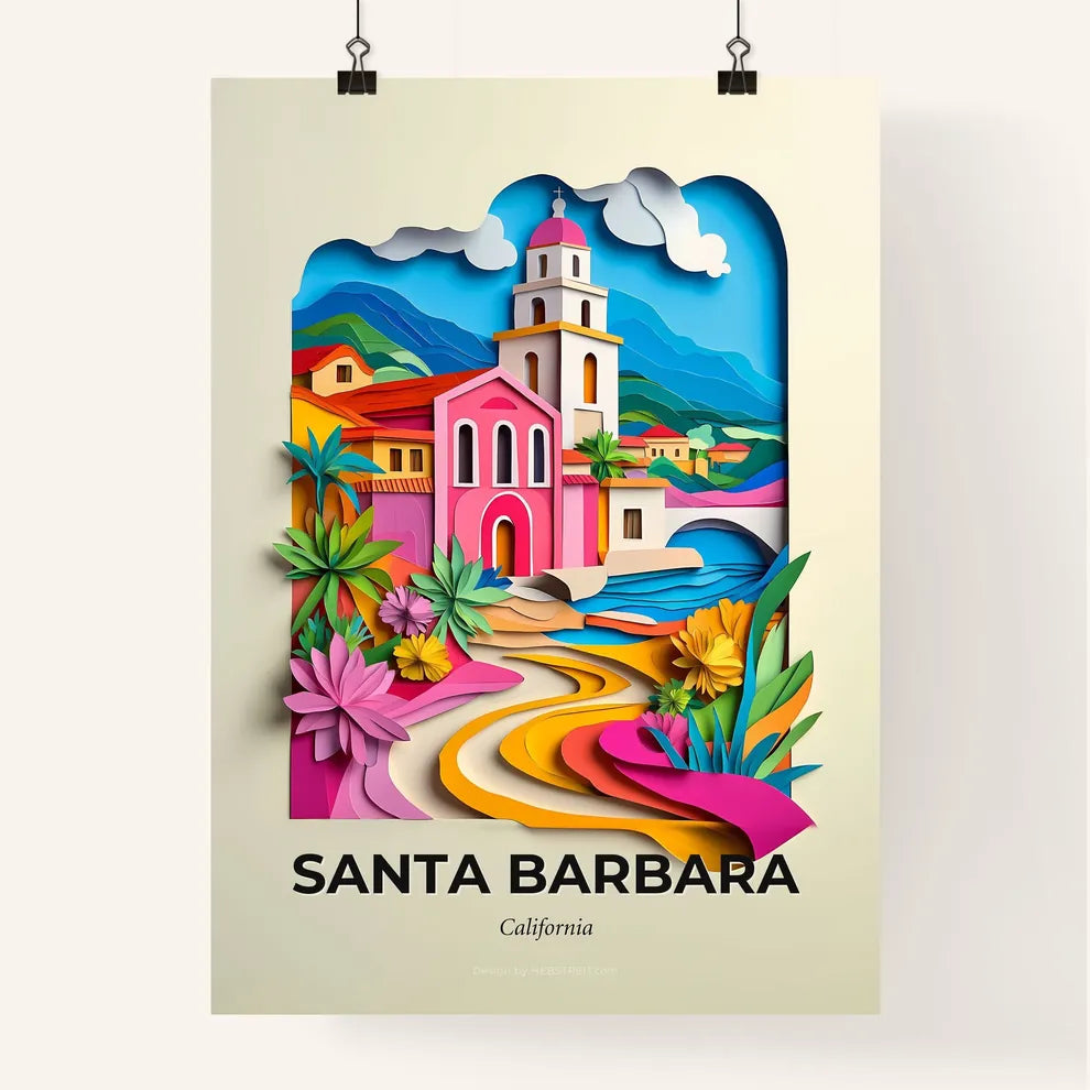 Vivid Santa Barbara, California, Colorful Poster