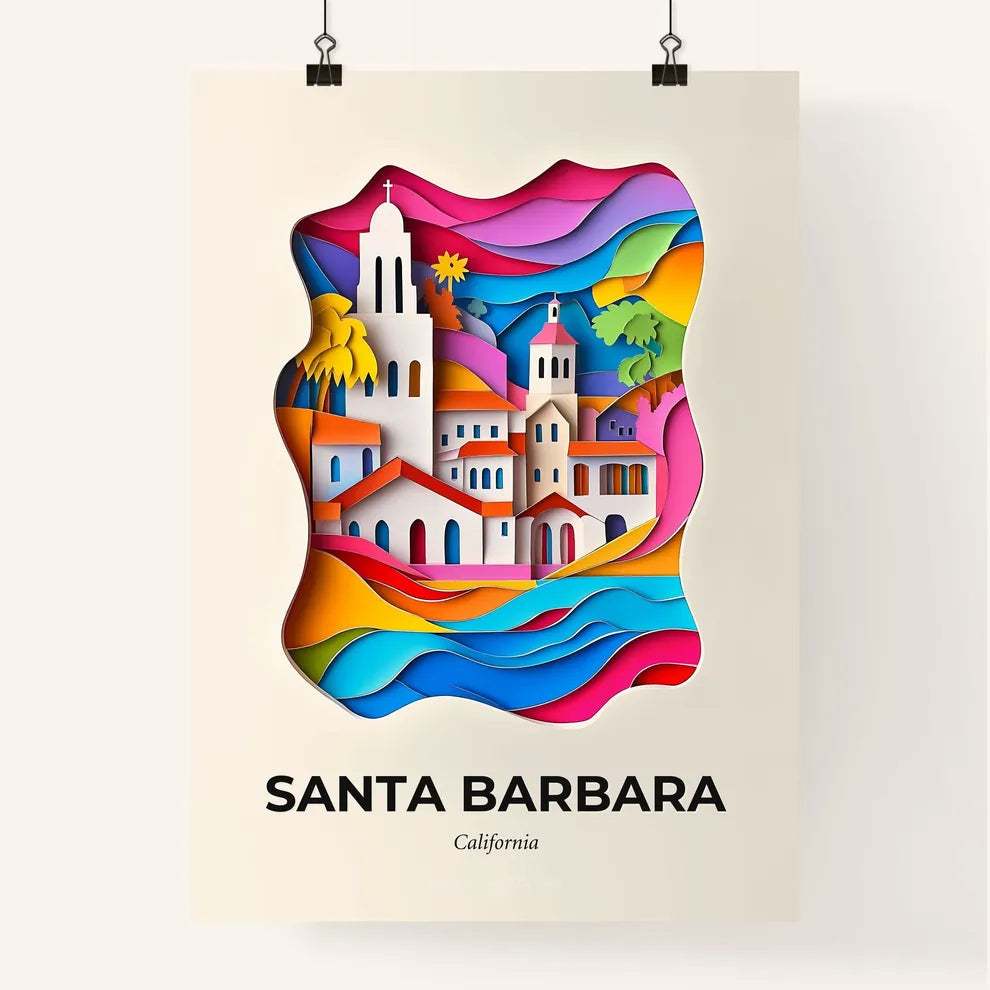Vivid Santa Barbara, California, Colorful Poster