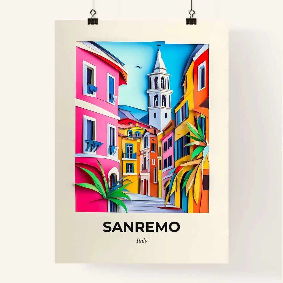 Vivid Sanremo, Italy, Colorful Poster