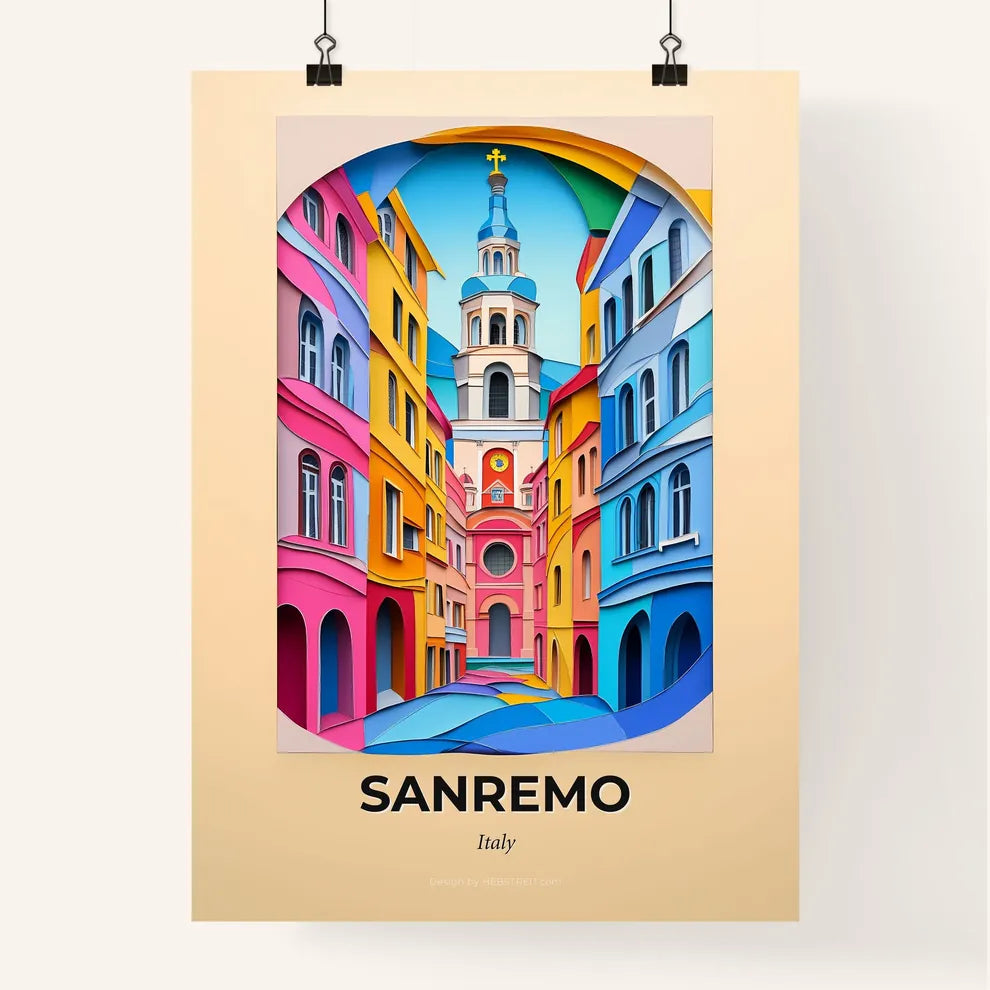 Vivid Sanremo, Italy, Colorful Poster