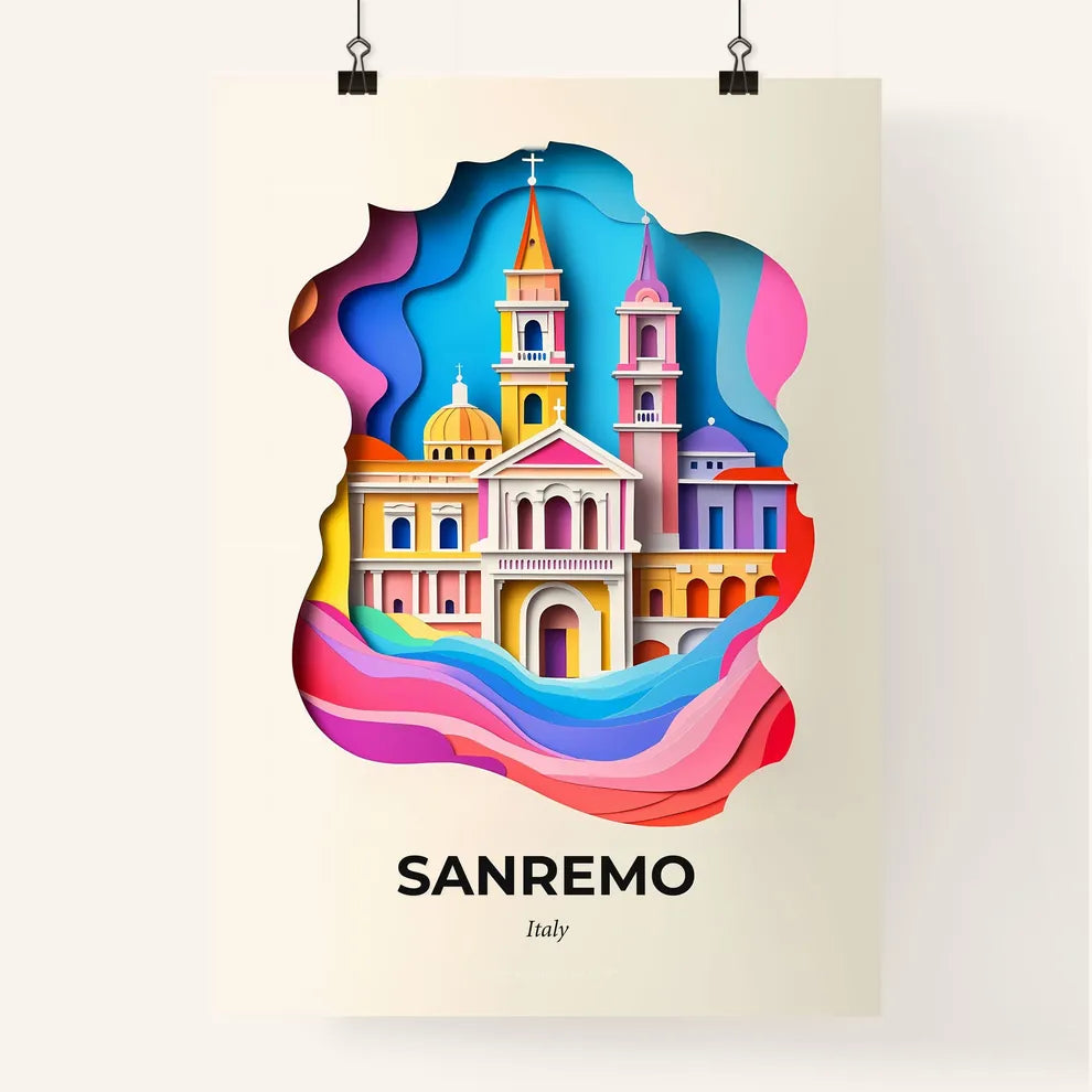 Vivid Sanremo, Italy, Colorful Poster