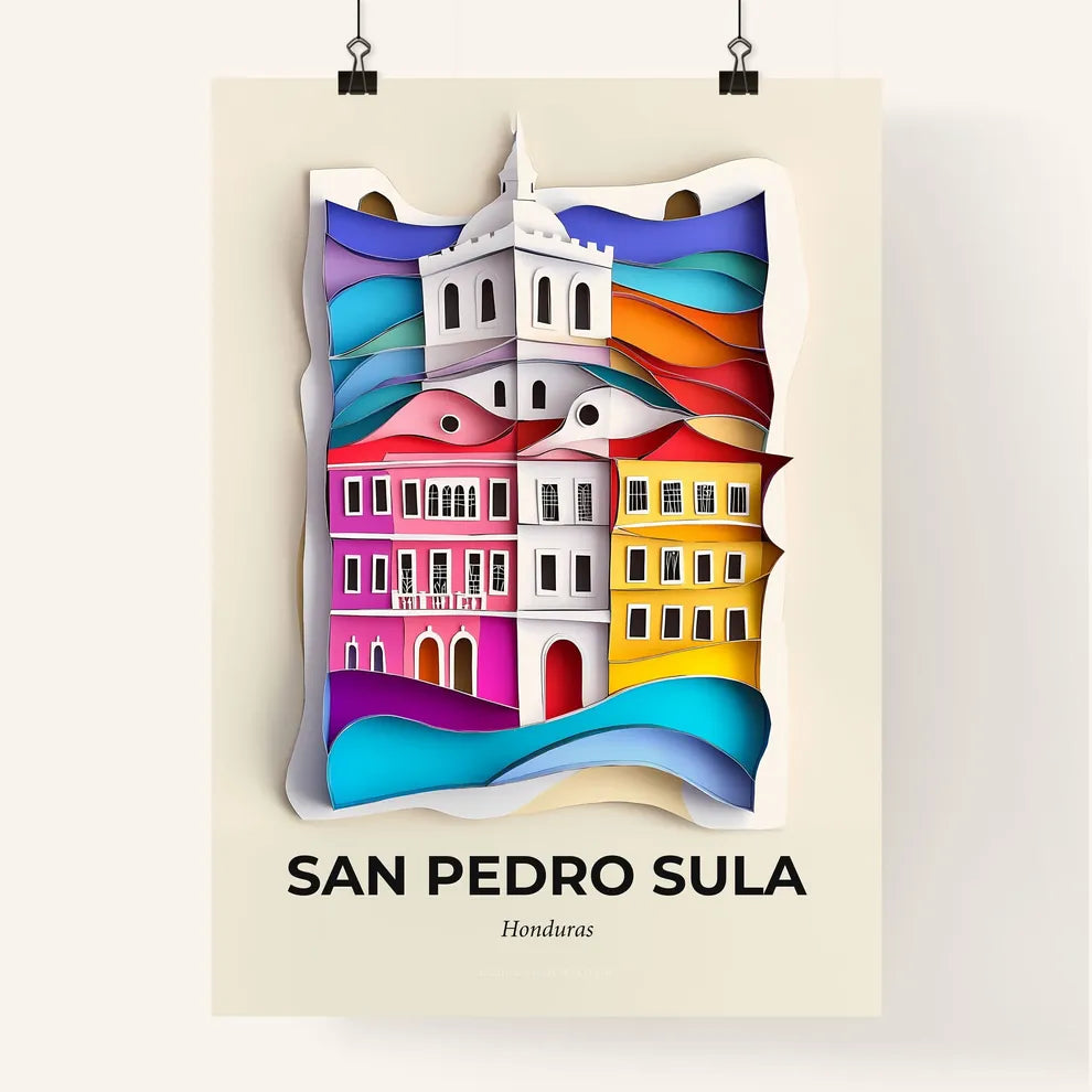 Vivid San Pedro Sula, Honduras, Colorful Poster