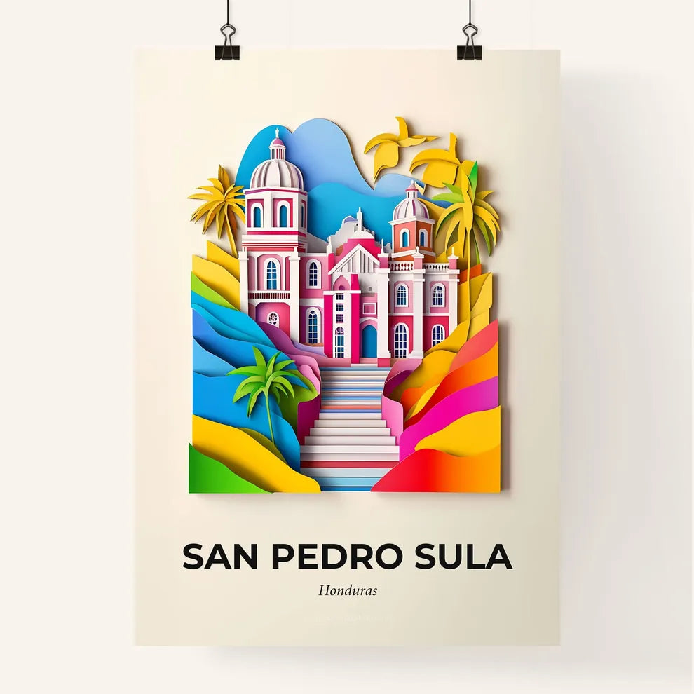 Vivid San Pedro Sula, Honduras, Colorful Poster