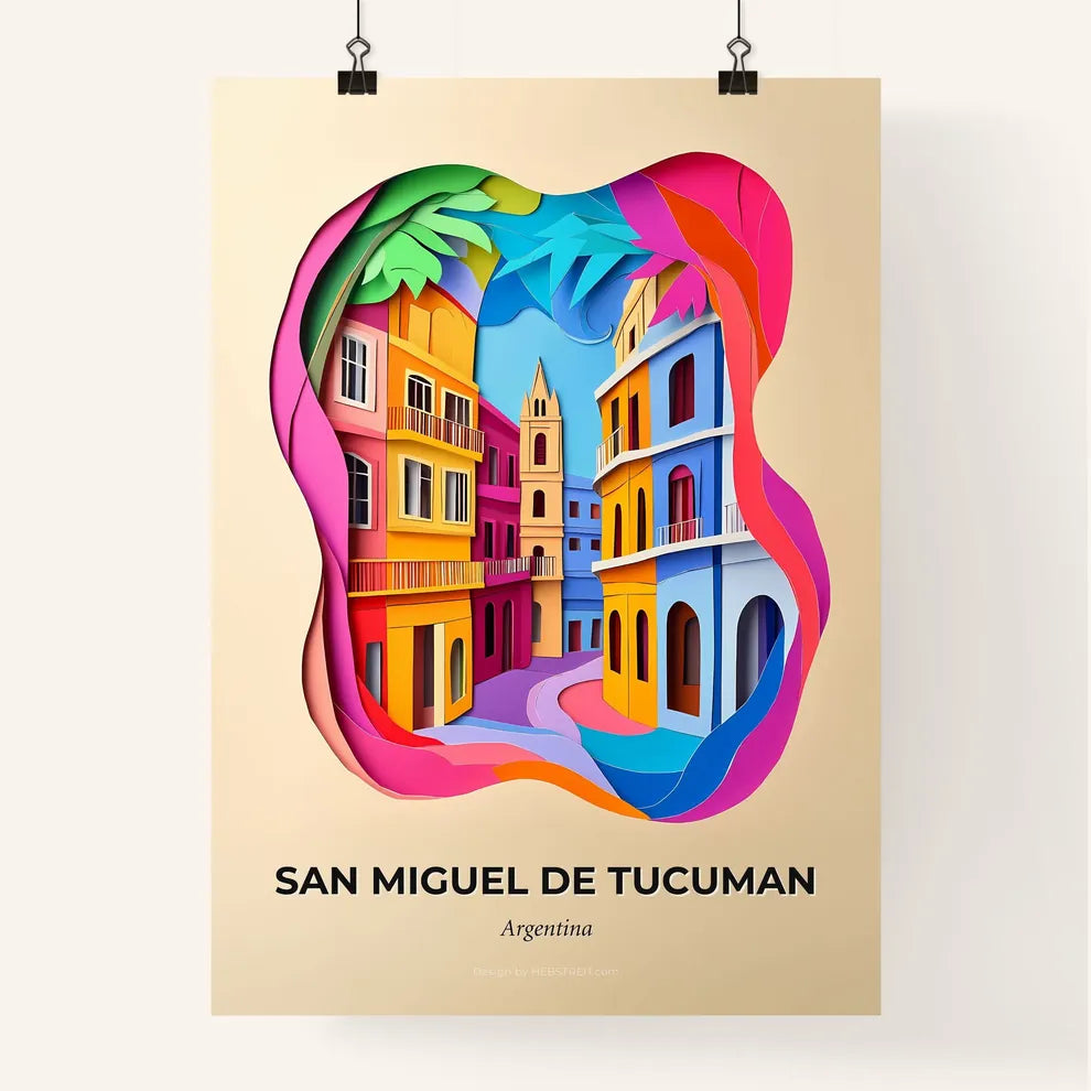 Vivid San Miguel de Tucuman, Argentina, Colorful Poster