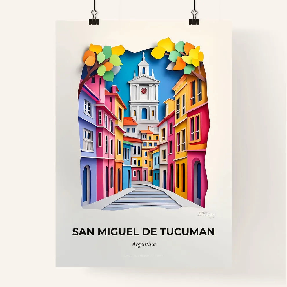 Vivid San Miguel de Tucuman, Argentina, Colorful Poster