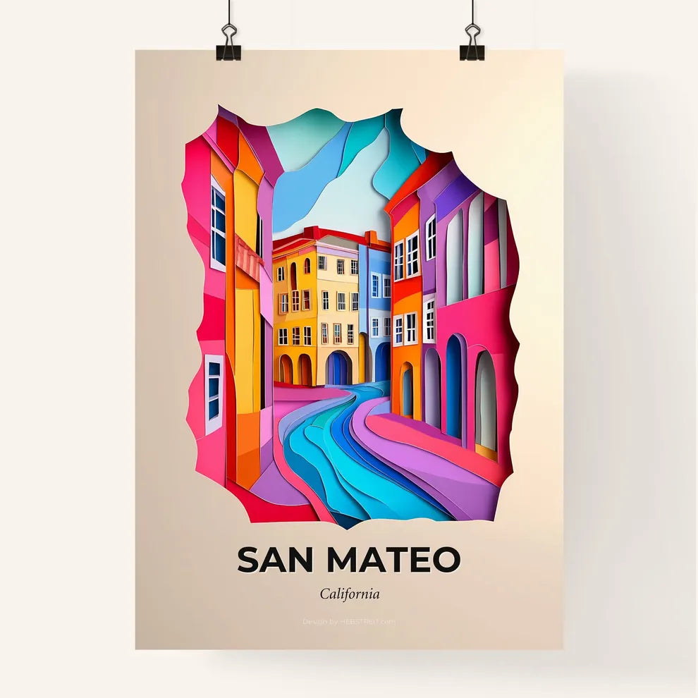 Vivid San Mateo, California, Colorful Poster