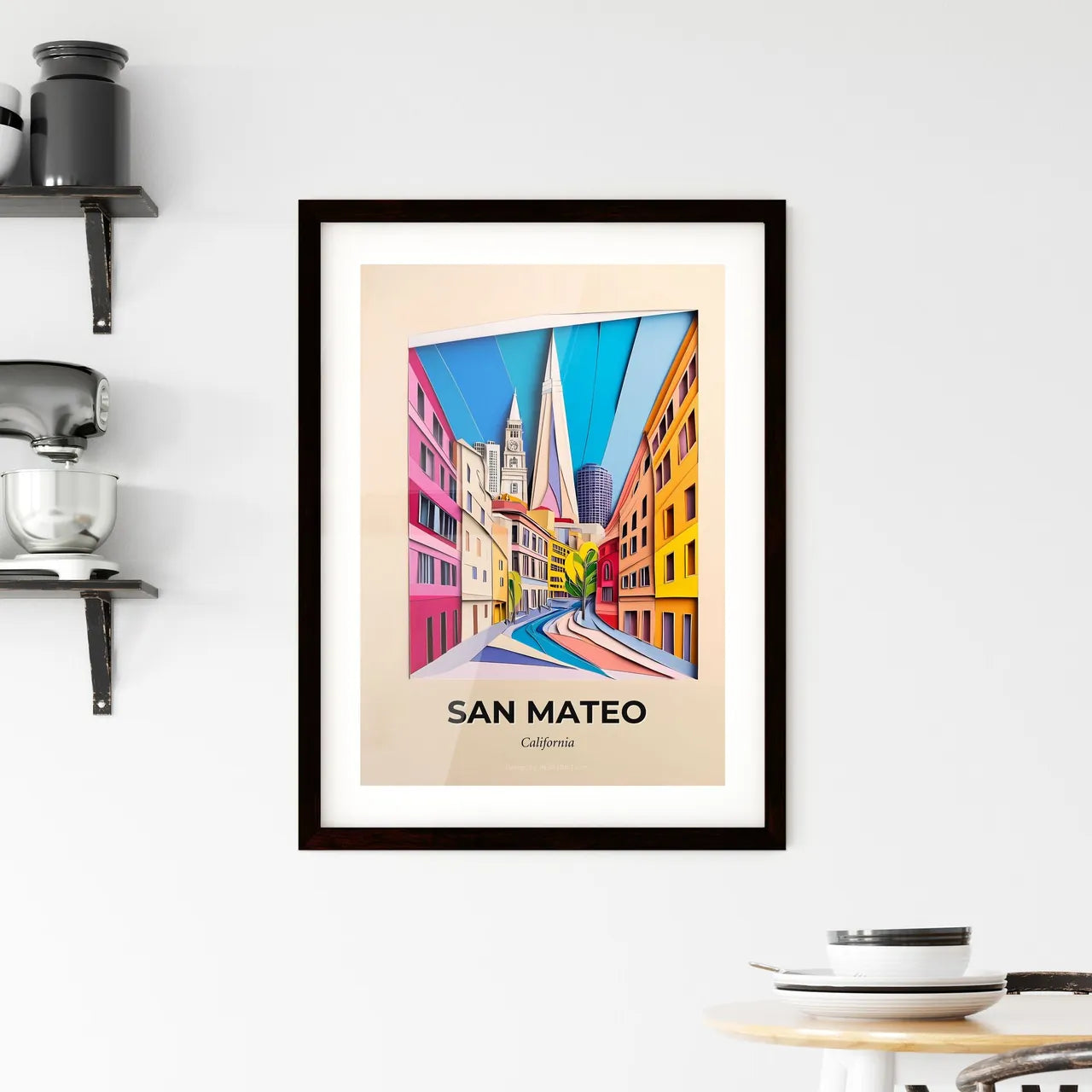 Vivid San Mateo, California, Framed Wall Art