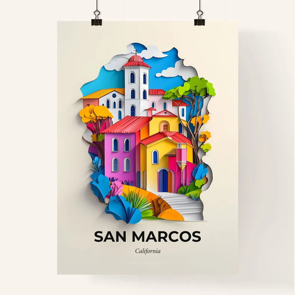 Vivid San Marcos, California, Colorful Poster