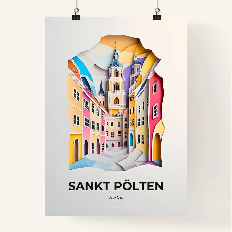 Vivid Sankt Pölten, Austria, Colorful Poster