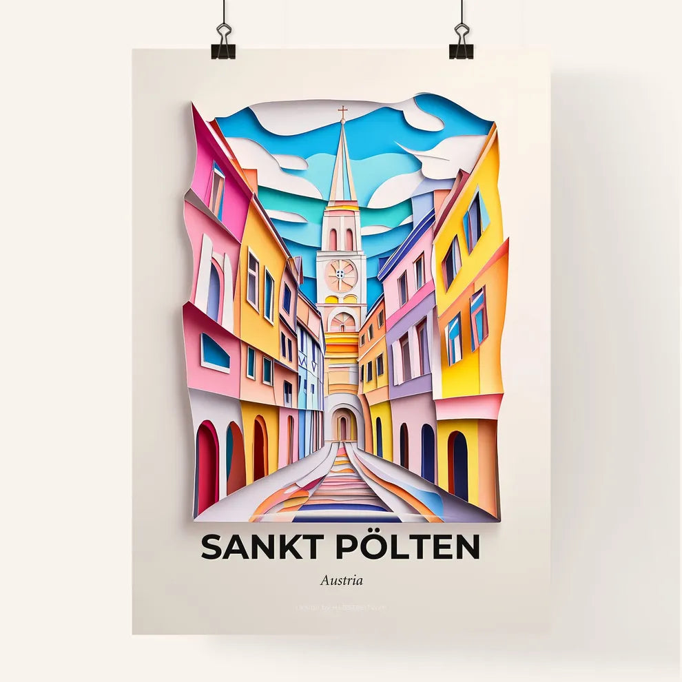 Vivid Sankt Pölten, Austria, Colorful Poster