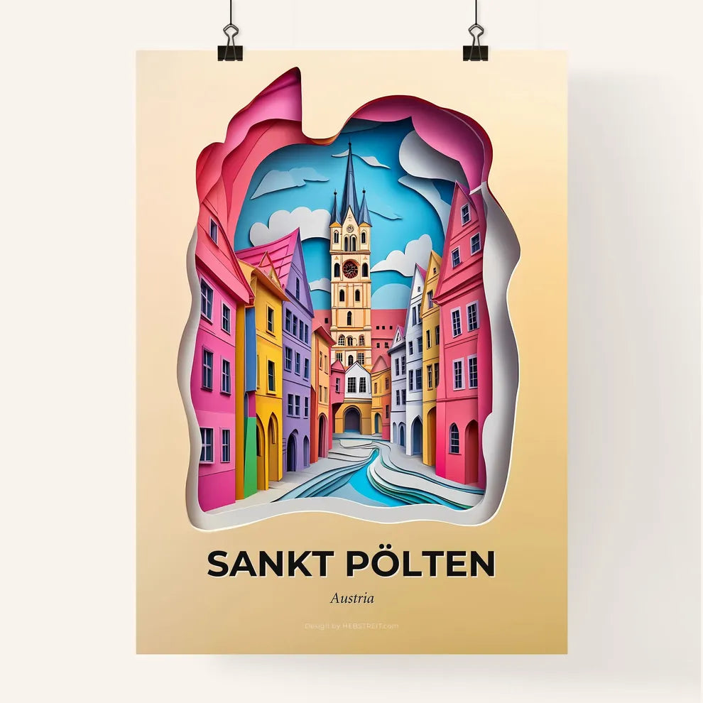 Vivid Sankt Pölten, Austria, Colorful Poster