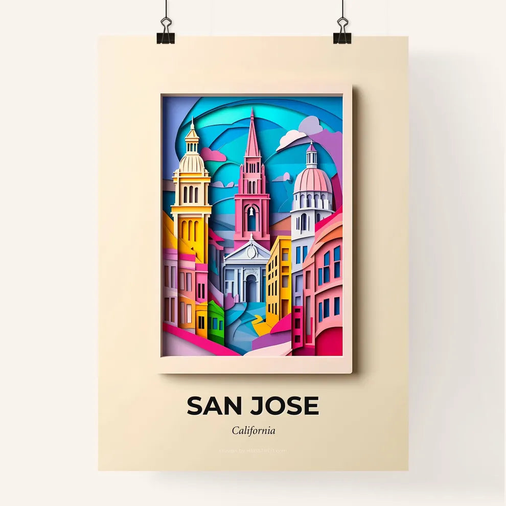 Vivid San Jose, California, Colorful Poster