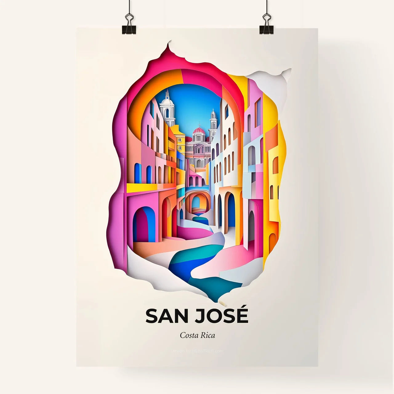 Vivid San José, Costa Rica, Colorful Poster