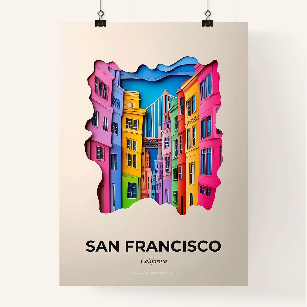 Vivid San Francisco, California, Colorful Poster
