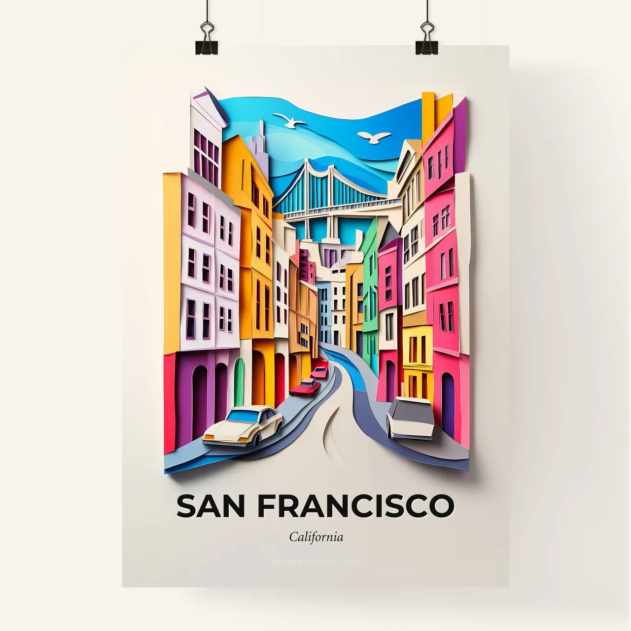 Vivid San Francisco, California, Colorful Poster