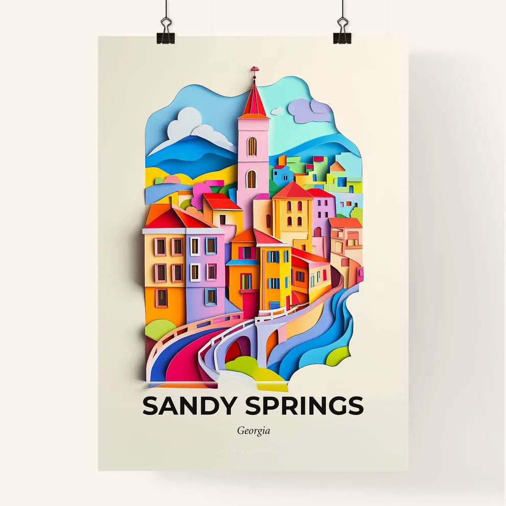 Vivid Sandy Springs, Georgia, Colorful Poster
