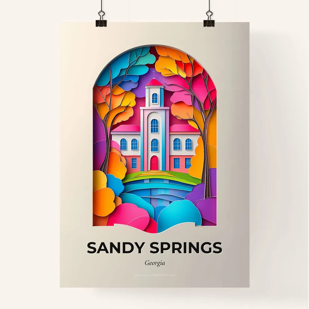 Vivid Sandy Springs, Georgia, Colorful Poster