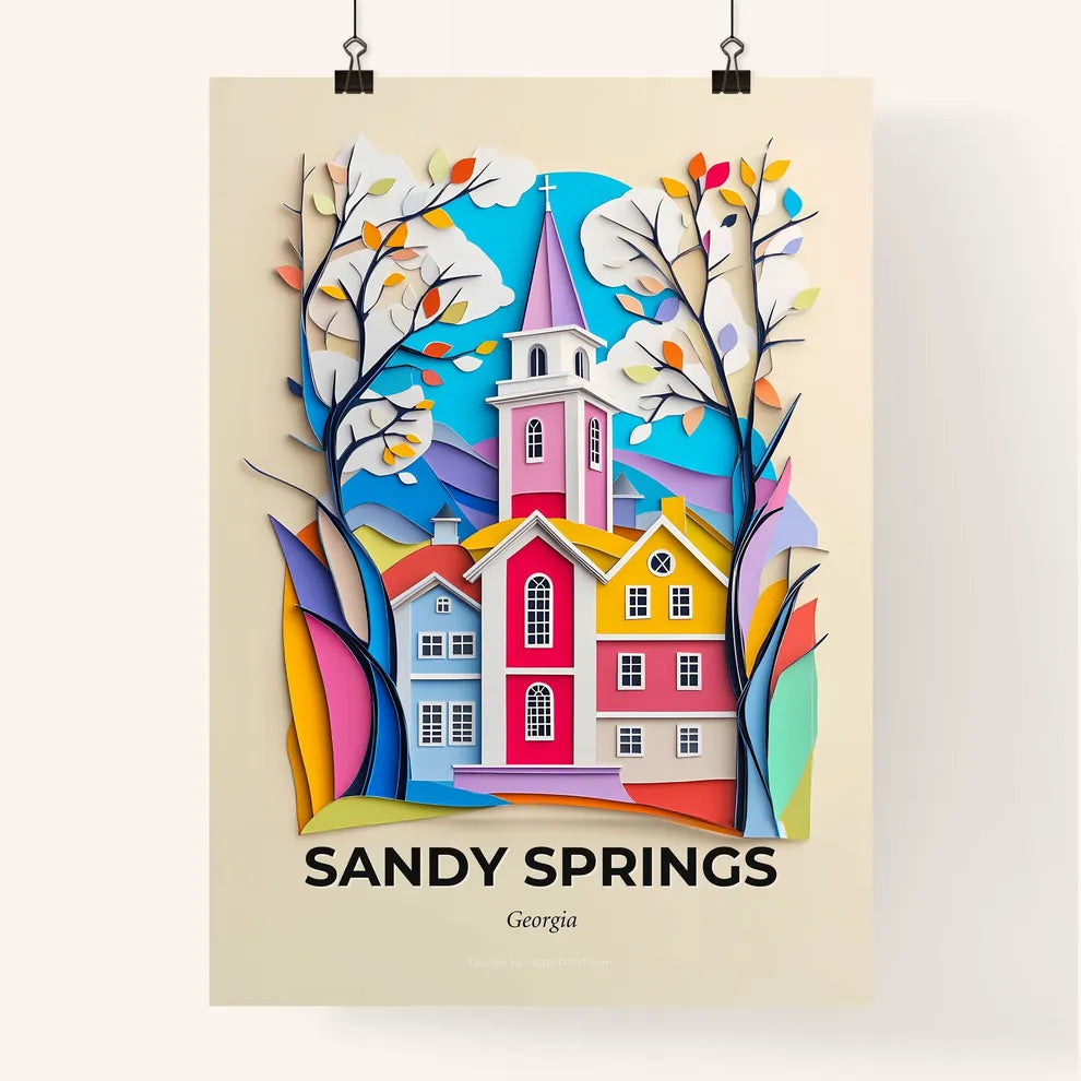 Vivid Sandy Springs, Georgia, Colorful Poster