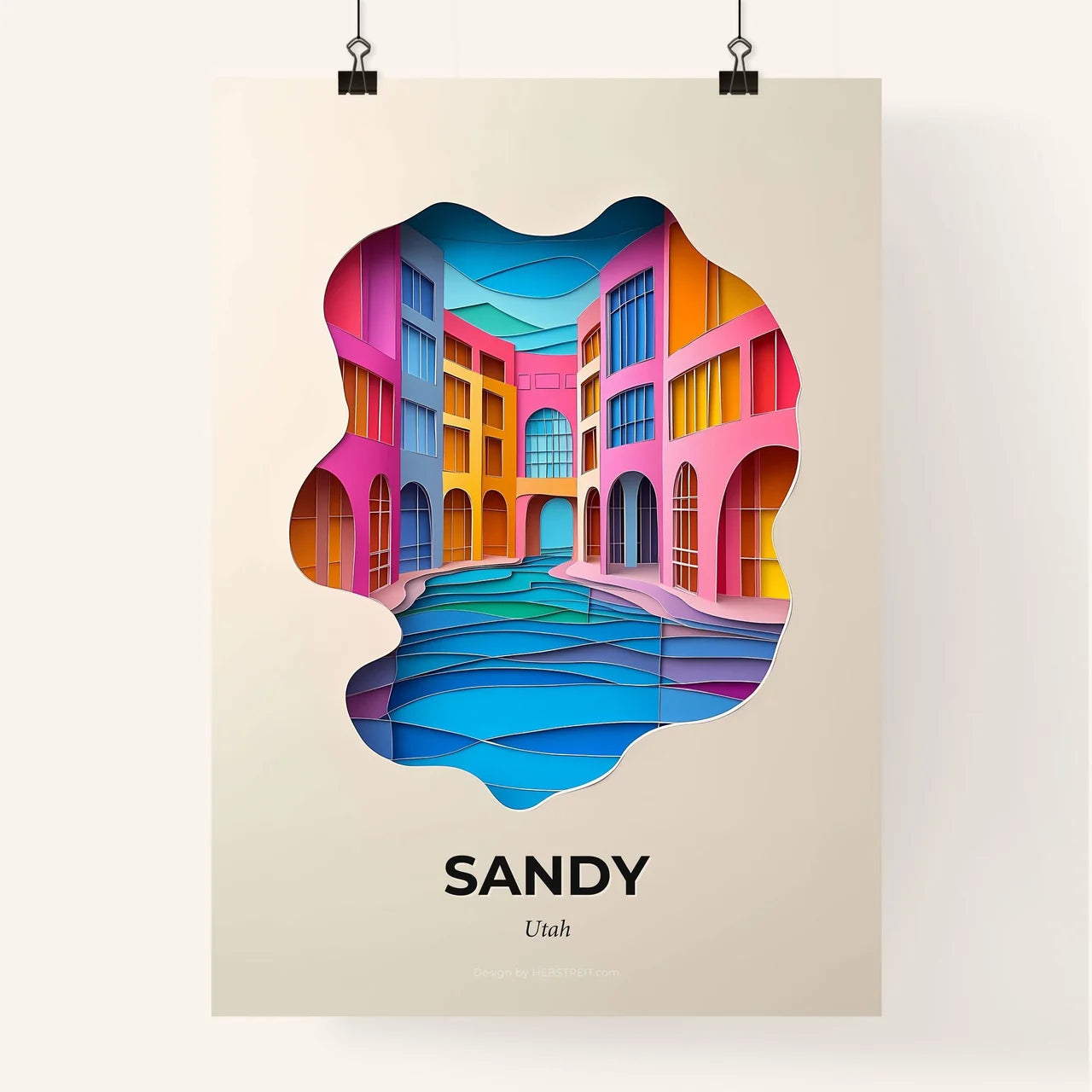 Vivid Sandy, Utah, Colorful Poster