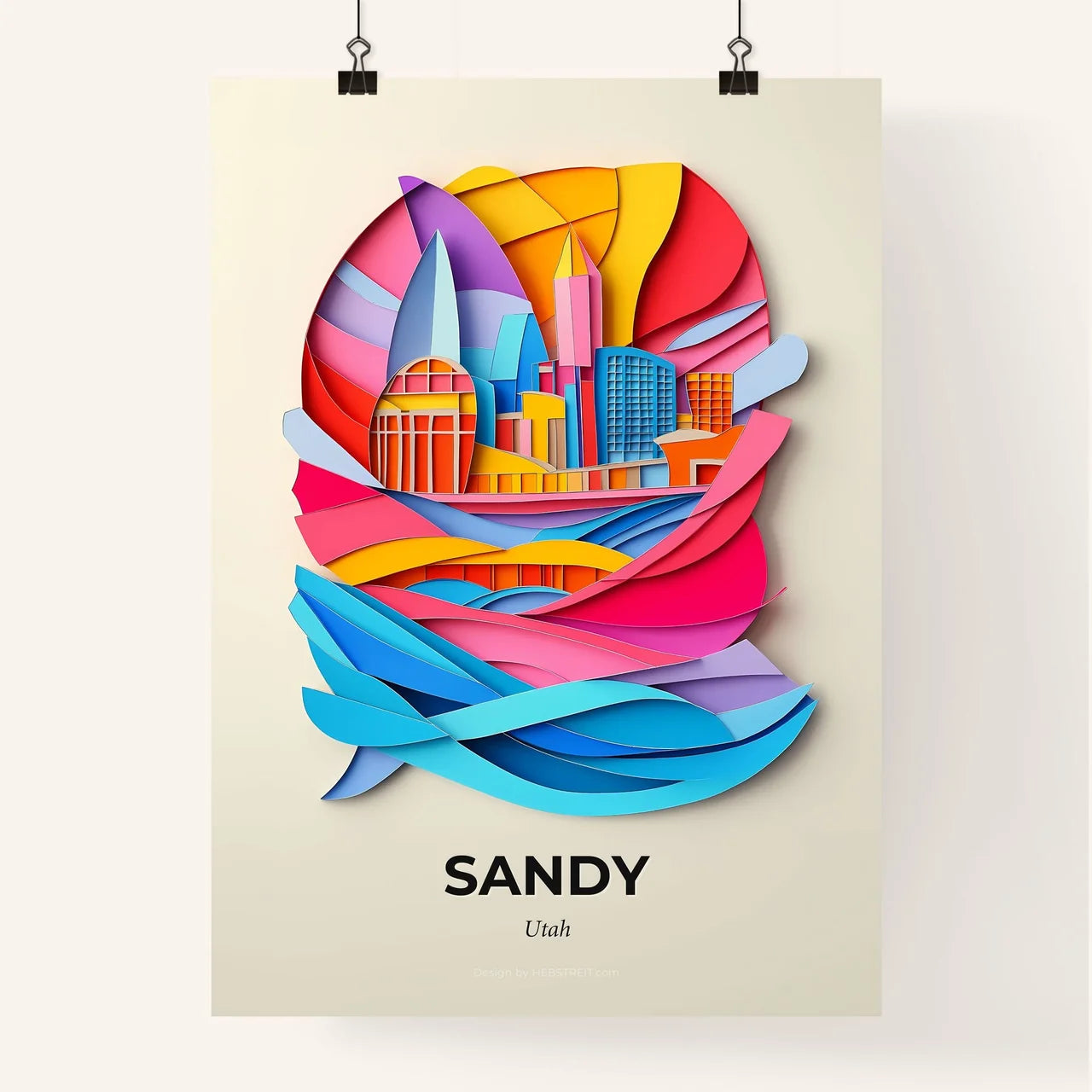 Vivid Sandy, Utah, Colorful Poster