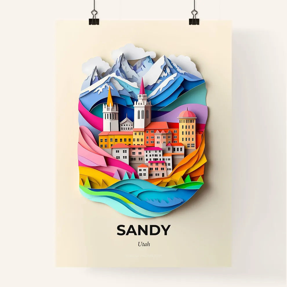 Vivid Sandy, Utah, Colorful Poster