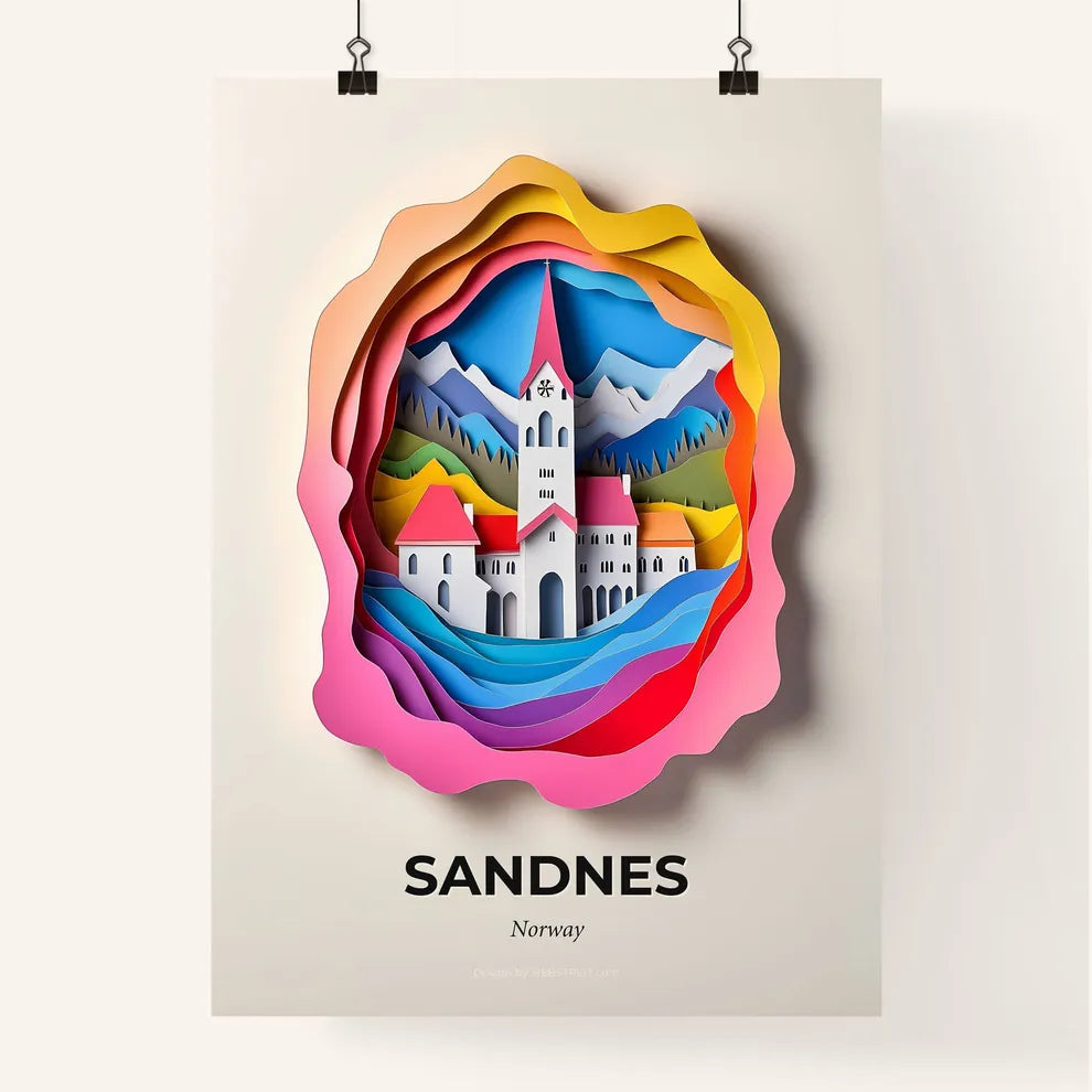 Vivid Sandnes, Norway, Colorful Poster