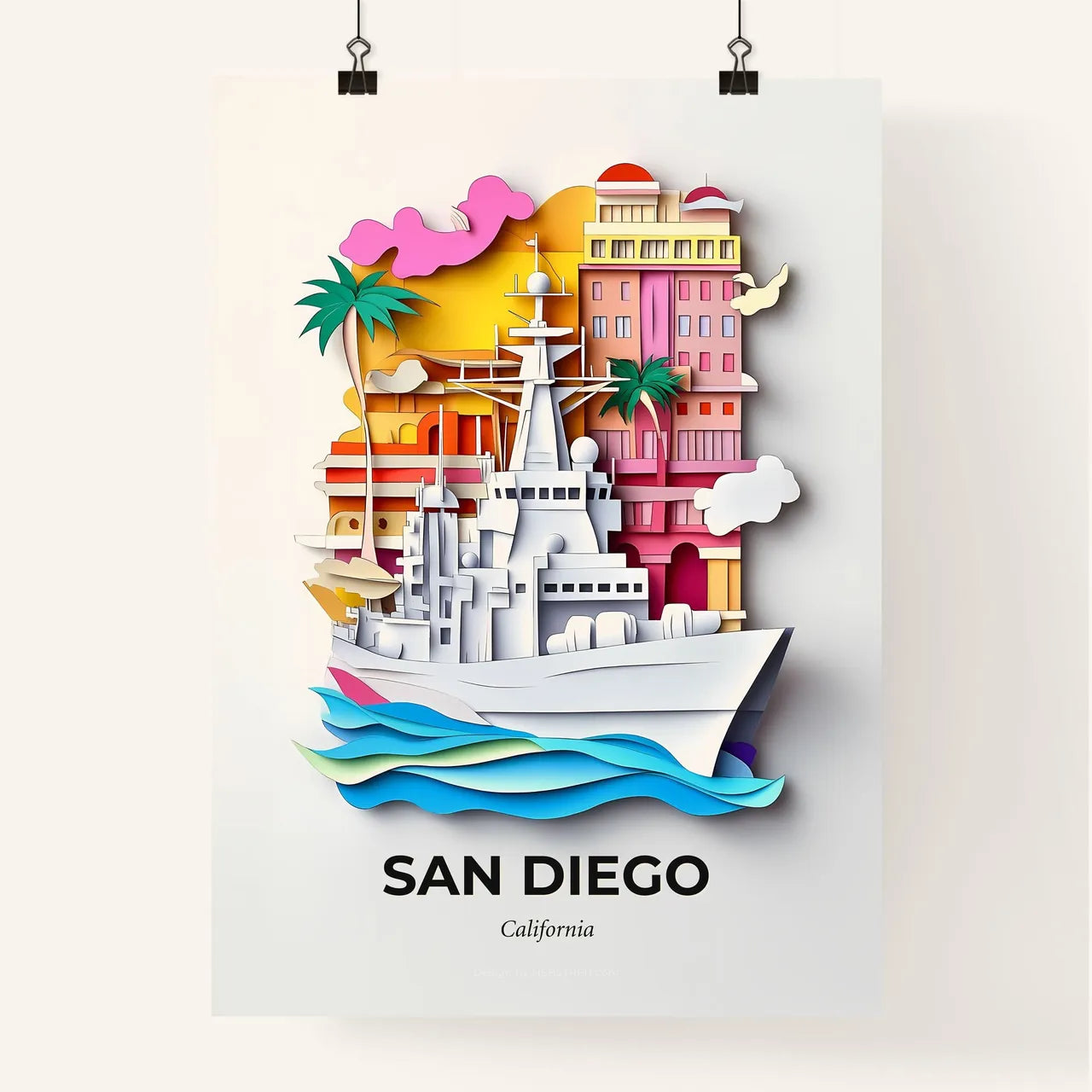 Vivid San Diego, California, Colorful Poster
