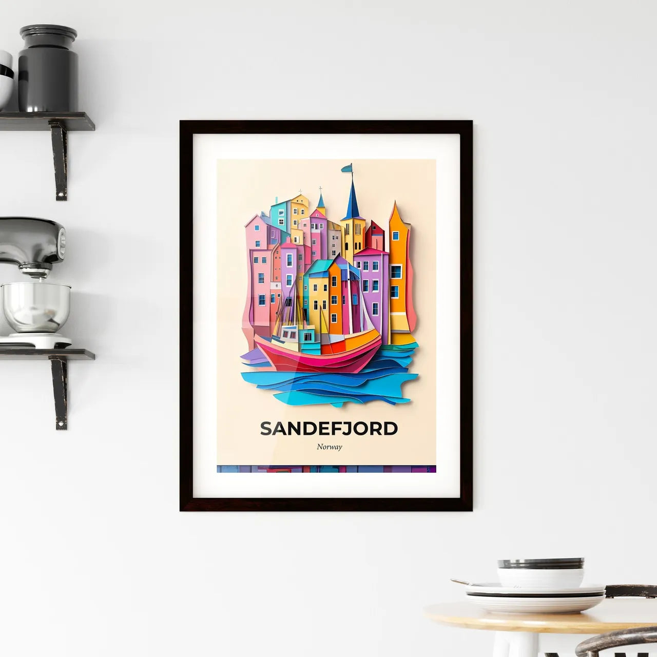 Vivid Sandefjord, Norway, Framed Wall Art
