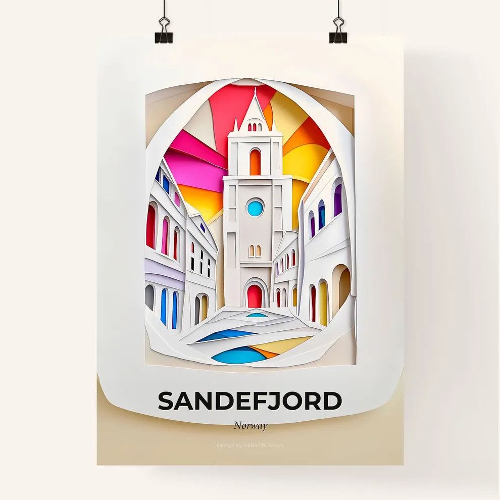Vivid Sandefjord, Norway, Colorful Poster