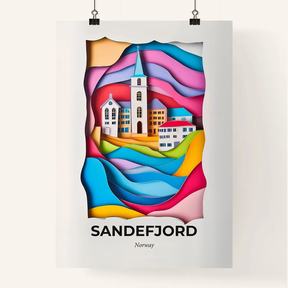 Vivid Sandefjord, Norway, Colorful Poster