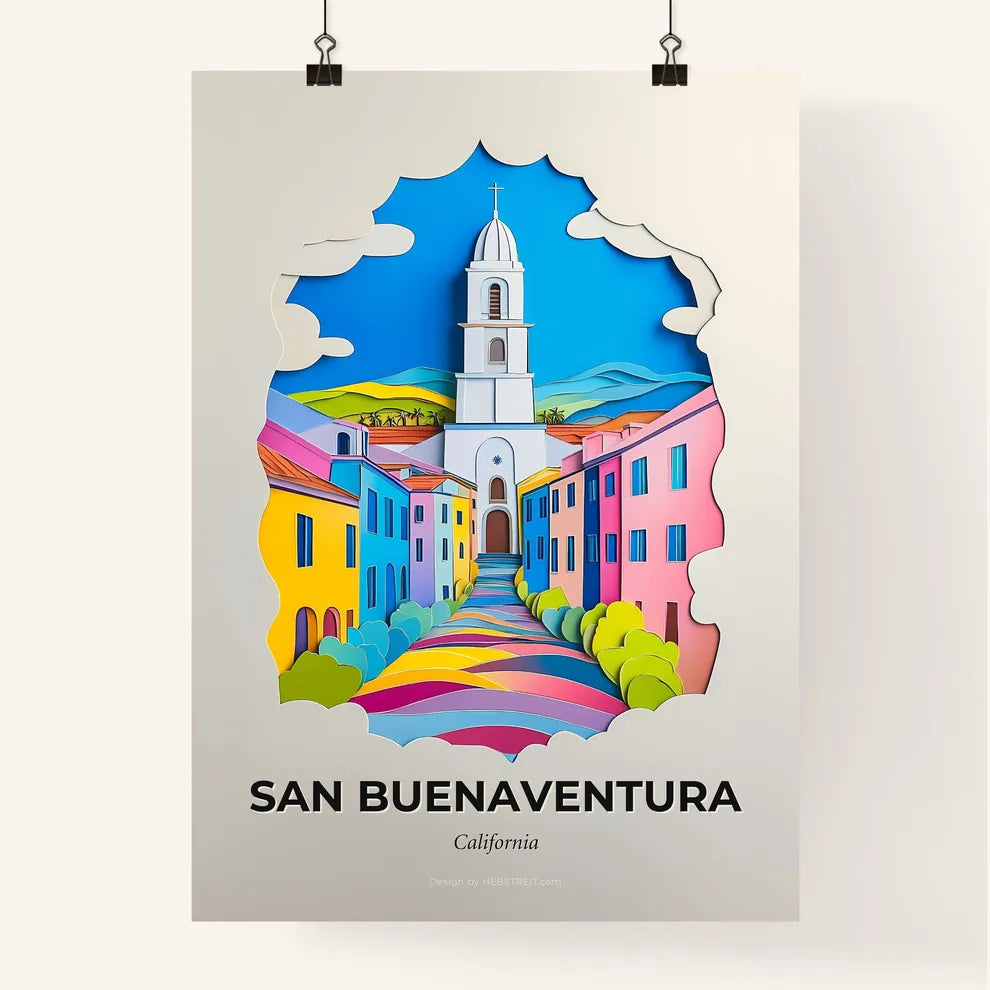 Vivid San Buenaventura, California, Colorful Poster
