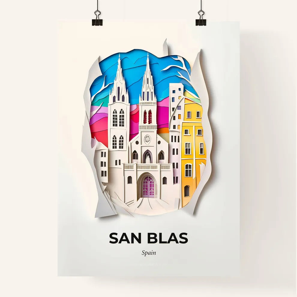 Vivid San Blas, Spain, Colorful Poster